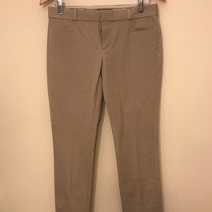 NWT Banana Republic Tan/Cream White Diamond Dot Sloan Slim Ankle